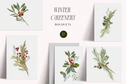Winter Christmas Greenery Collection
