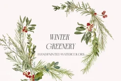 Winter Christmas Greenery Collection