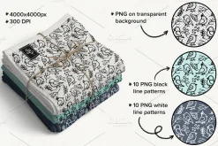 Winter Doodle Patterns set