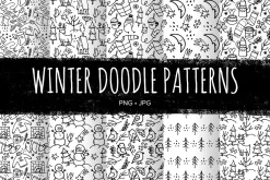 Winter Doodle Patterns set