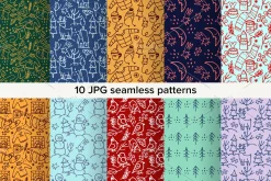 Winter Doodle Patterns set