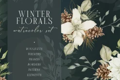 WINTER FLORALS watercolor set