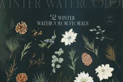WINTER FLORALS watercolor set