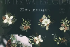 WINTER FLORALS watercolor set