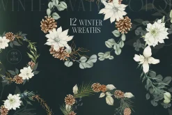 WINTER FLORALS watercolor set