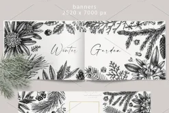 Winter Plants Set. Christmas Designs