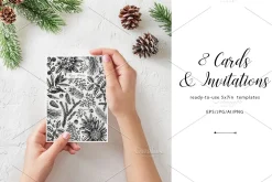 Winter Plants Set. Christmas Designs