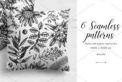 Winter Plants Set. Christmas Designs