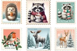 Winter postage stamps