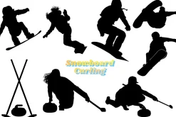 Winter Sports AI EPS PNG Ski, Skate