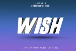 Wish 3D Editable Text Effect Style