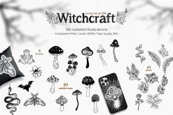 Witchcraft vector set of 200