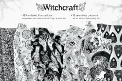 Witchcraft vector set of 200