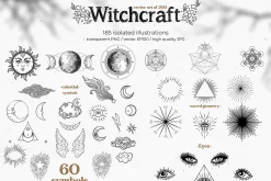 Witchcraft vector set of 200