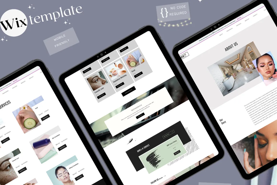 Wix beauty website template