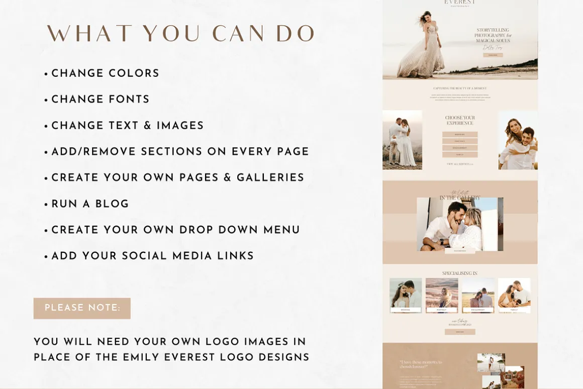 Wix Template Photography Website