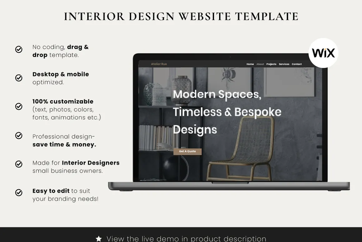 Wix Website for Interior Designers