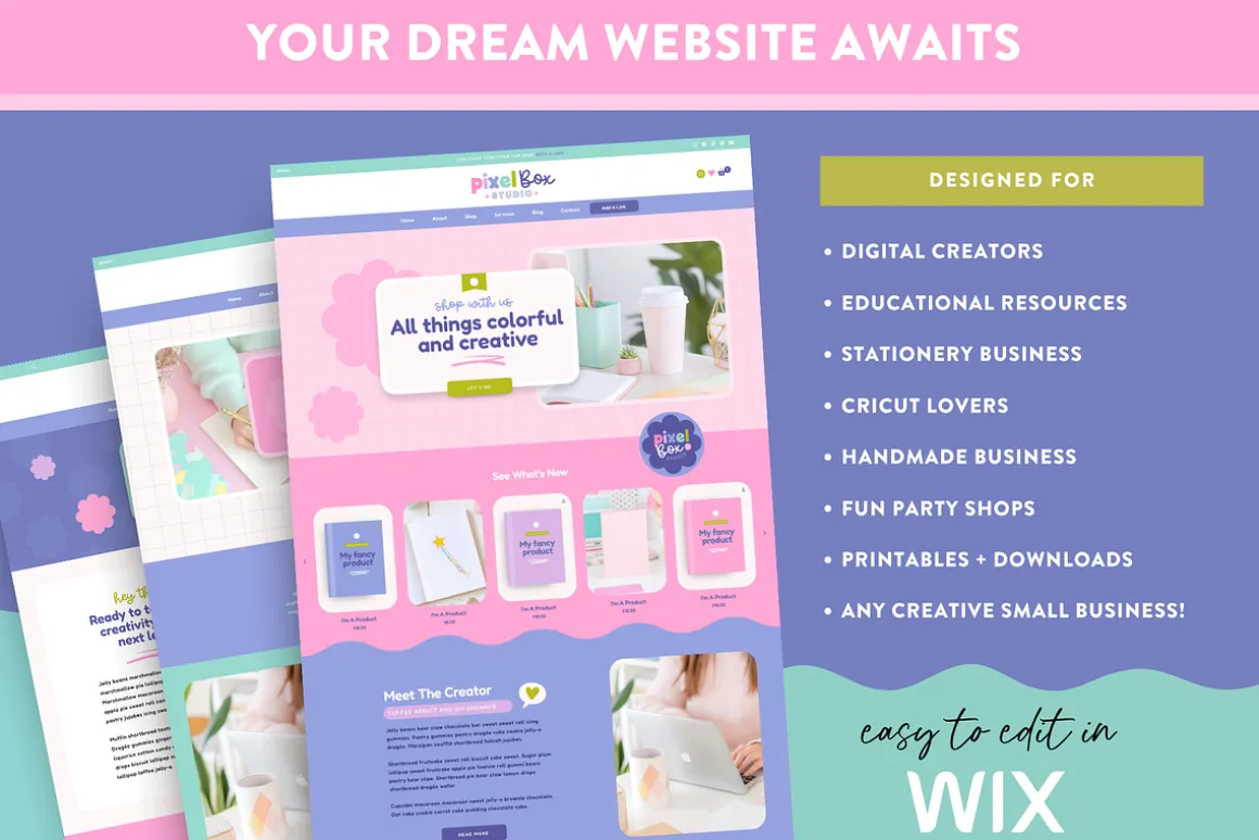 Wix Website Template | Cute Creative