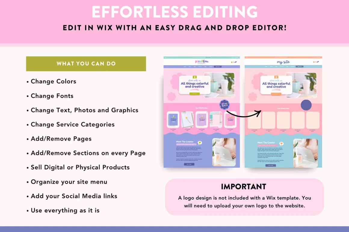 Wix Website Template | Cute Creative