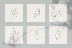 Womans Body. Line Art Collection