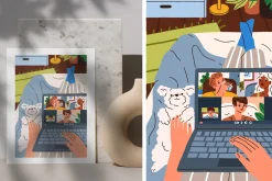 Women relax with laptop in bed set