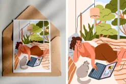 Women relax with laptop in bed set