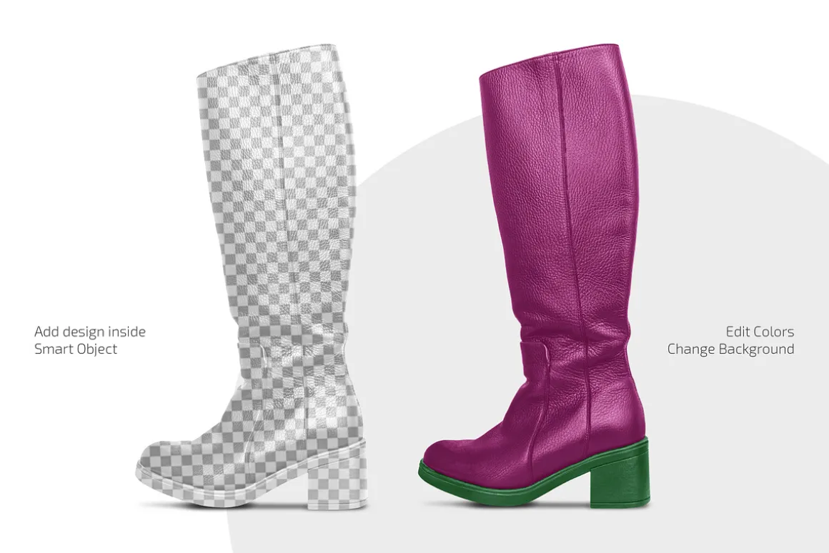 Women’s High-Knee Boot Mockup