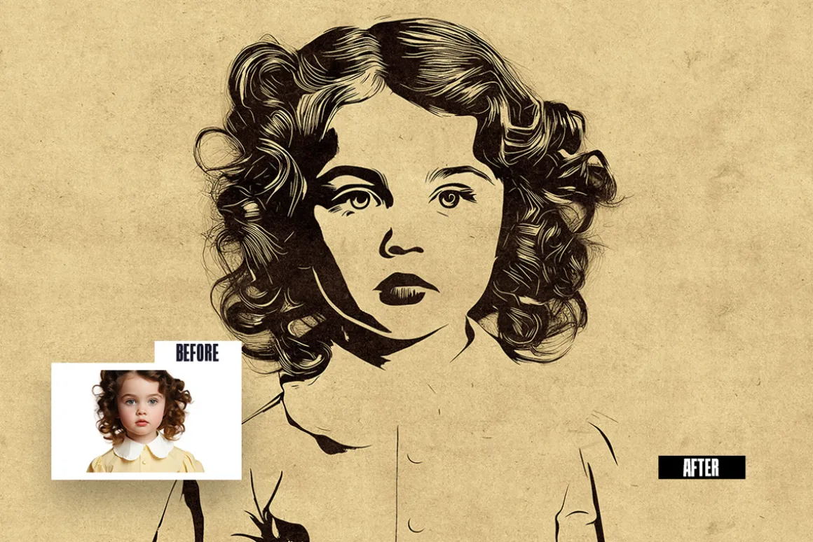 Woodcut Print Photo Effect