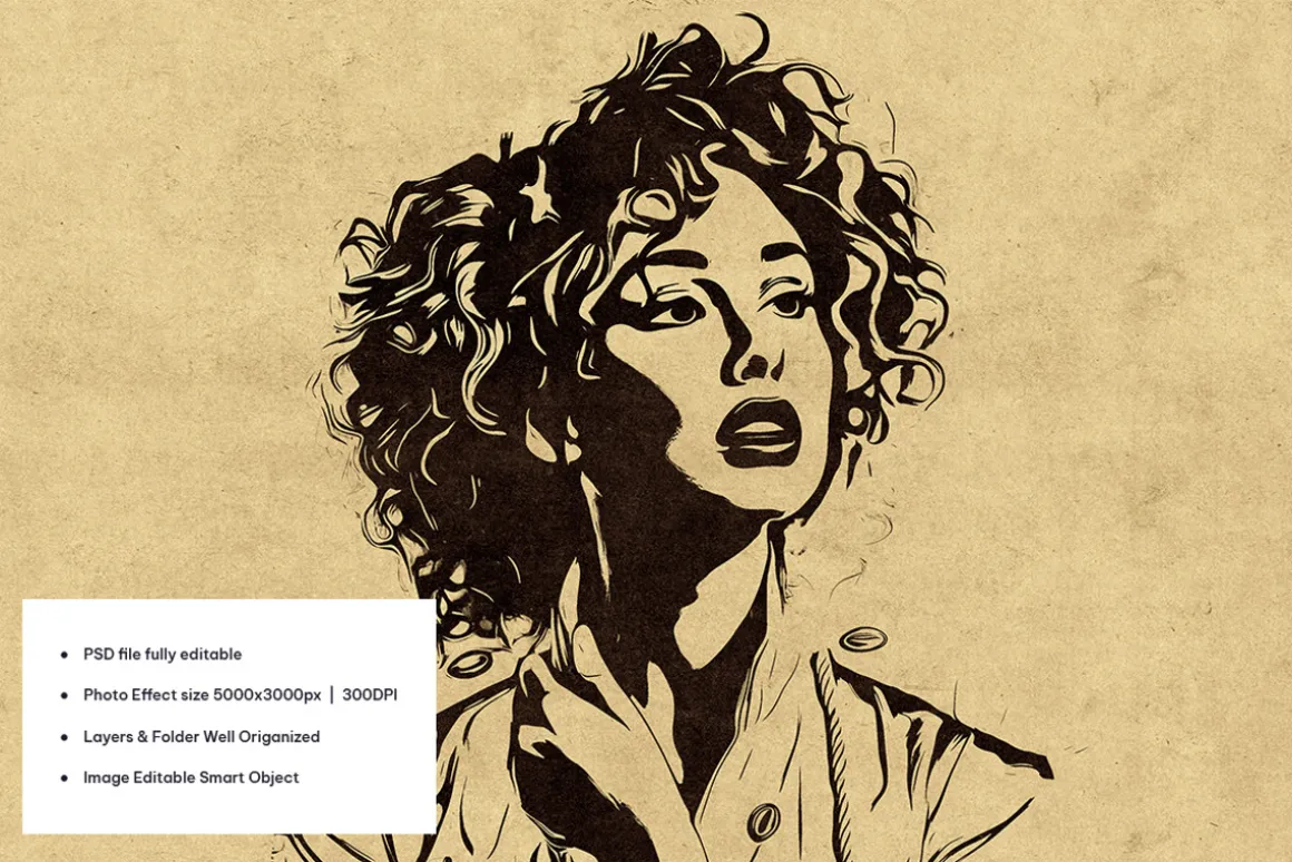 Woodcut Print Photo Effect
