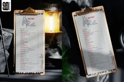 Wooden Menu Holder with Clip Mockup