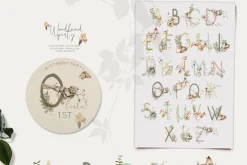 Woodland baby animals Field flowers