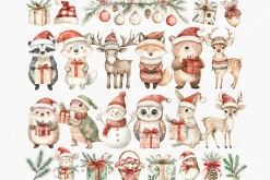 Woodland Christmas Clipart