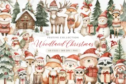 Woodland Christmas Clipart