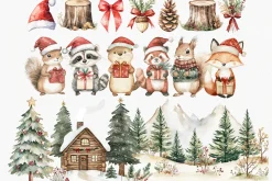Woodland Christmas Clipart