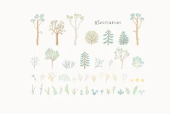WOODLAND. Wall mural in color