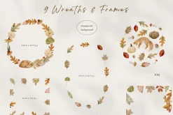 Woodland Watercolor Autumn Set