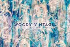 Woody Vintage Floral Wallpaper