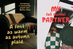 WoolenPlaid Autumn Cozy Playful Sans