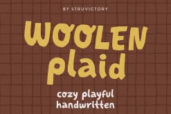 WoolenPlaid Autumn Cozy Playful Sans