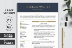 Word Resume Template & Cover Letter