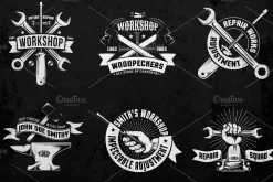 Workshop Emblems On Dark