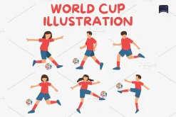 World Cup Football Illustration Set