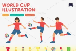 World Cup Football Illustration Set