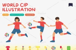 World Cup Football Illustration Set