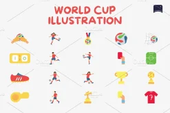 World Cup Football Illustration Set