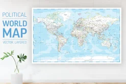 World Map. Political. Vector