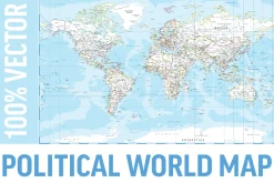 World Map. Political. Vector
