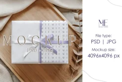 Wrapping Paper Gift Box Mockup PSD