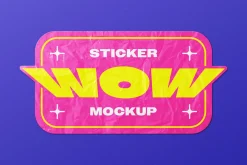 Wrinkled Sticker Mockup