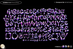 Wubble 2.0 3D Chrome Font Set